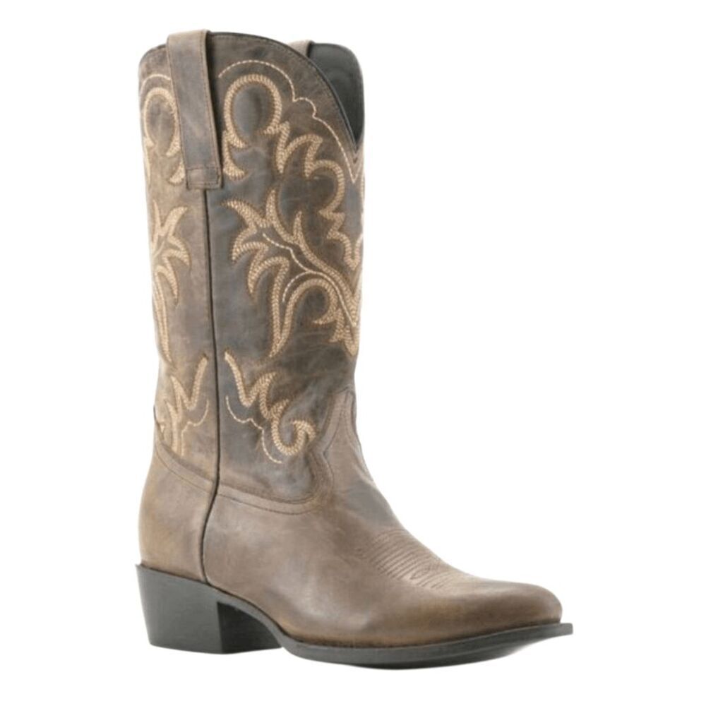 J.B. DILLON Brown Distressed Leather Western Boot Size 7EE